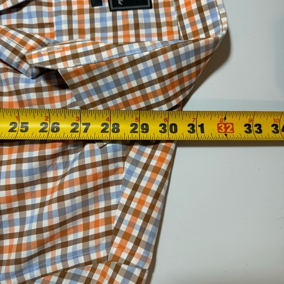 David Donahue 17.5 34/35 Men’s Plaid/Check Long Sleeve Button Up Collared Shirt - Picture 6 of 9